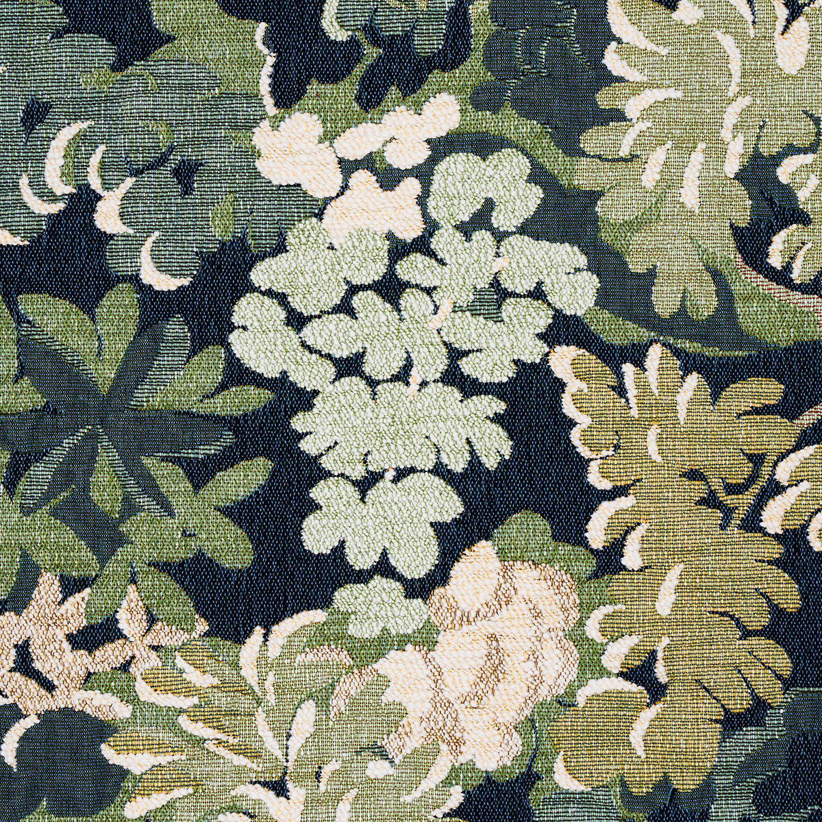 Schumacher Verdure Tapestry Peacock Fabric 81850