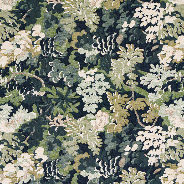 Schumacher Verdure Tapestry Peacock Fabric 81850