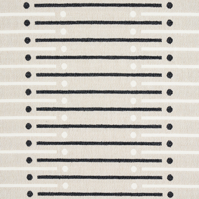 Schumacher Serapo Rustic Weave Carbon & Ivory Fabric Sample 82000