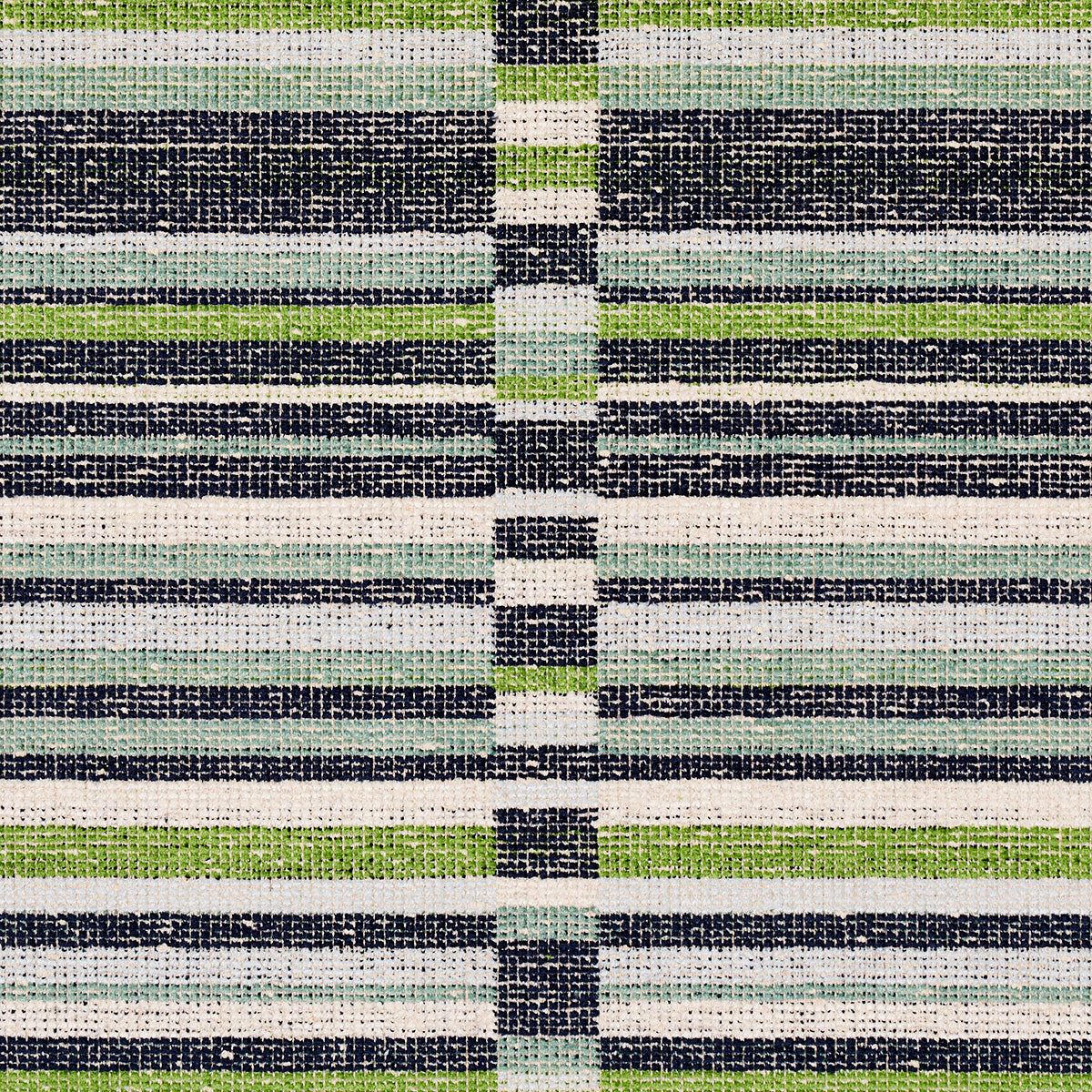 Schumacher Tierra Stripe Green & Blue Fabric 82011