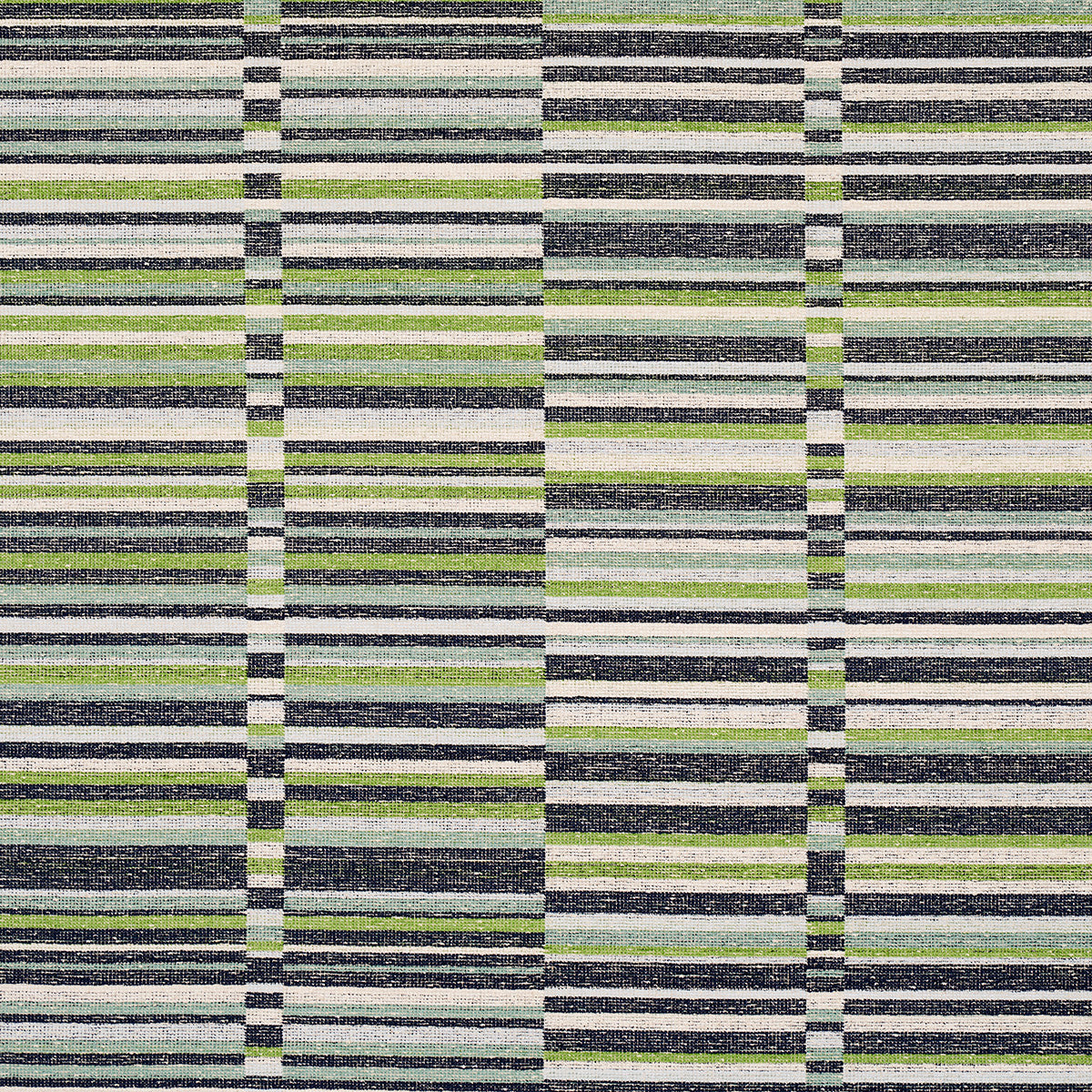 Schumacher Tierra Stripe Green & Blue Fabric Sample 82011