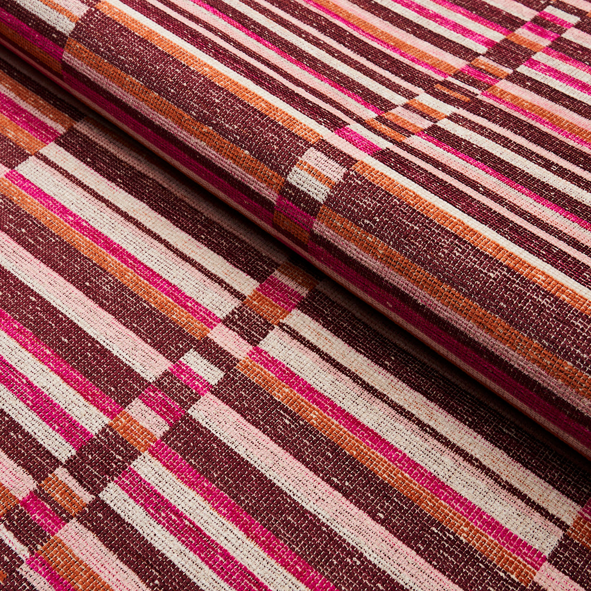 Schumacher Tierra Stripe Berry Fabric 82012