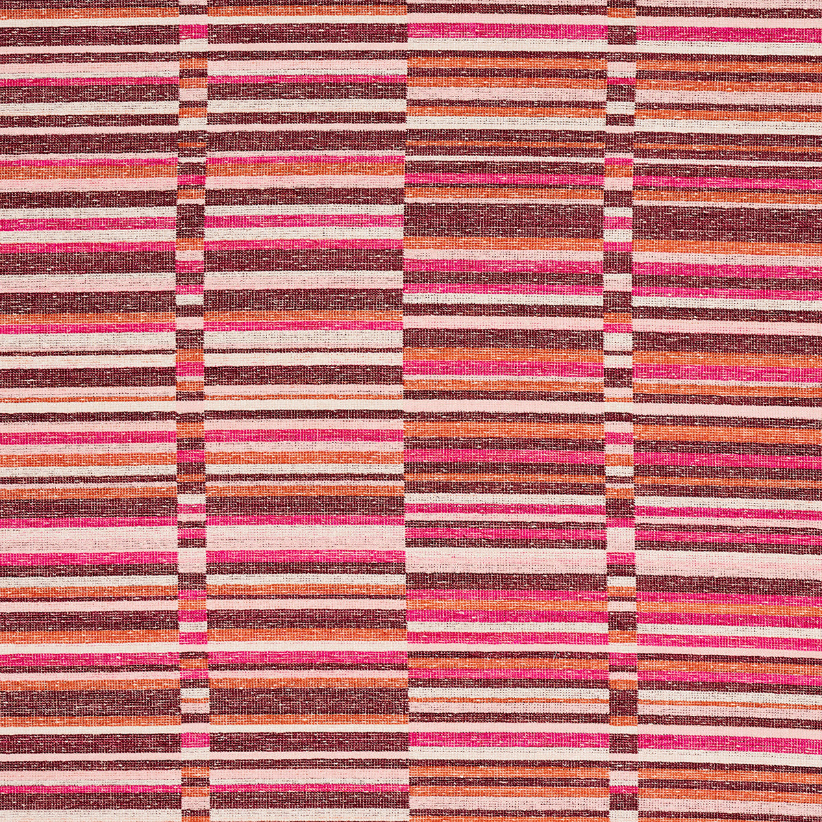 Schumacher Tierra Stripe Berry Fabric Sample 82012