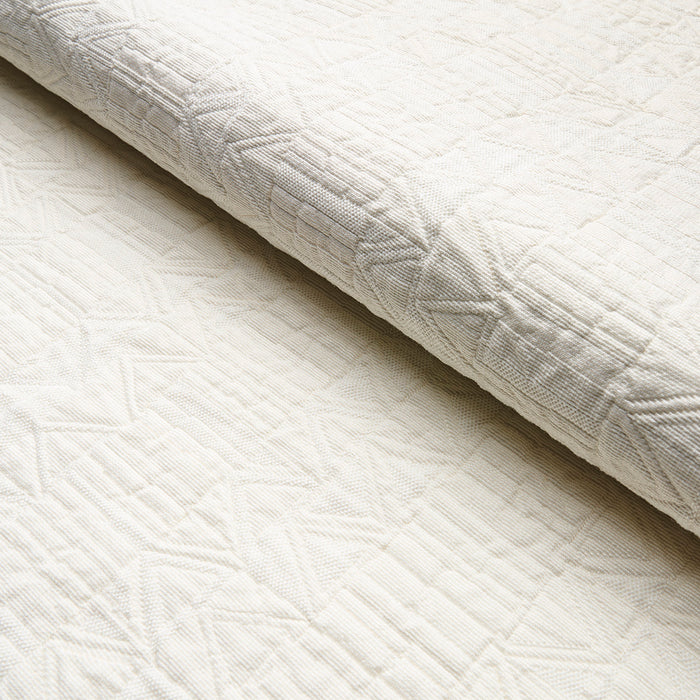 Schumacher Bizantino Quilted Weave Ivory Fabric 82021