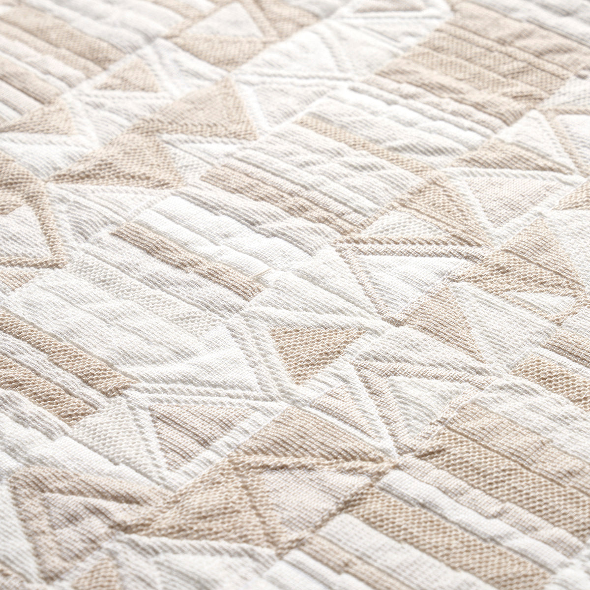 Schumacher Bizantino Quilted Weave Natural Fabric 82022