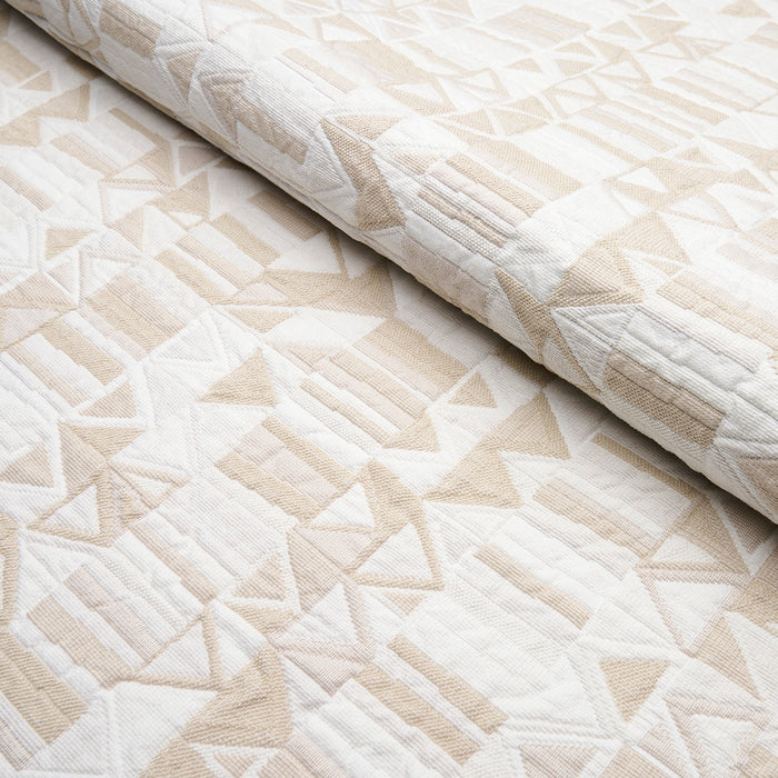 Schumacher Bizantino Quilted Weave Natural Fabric 82022