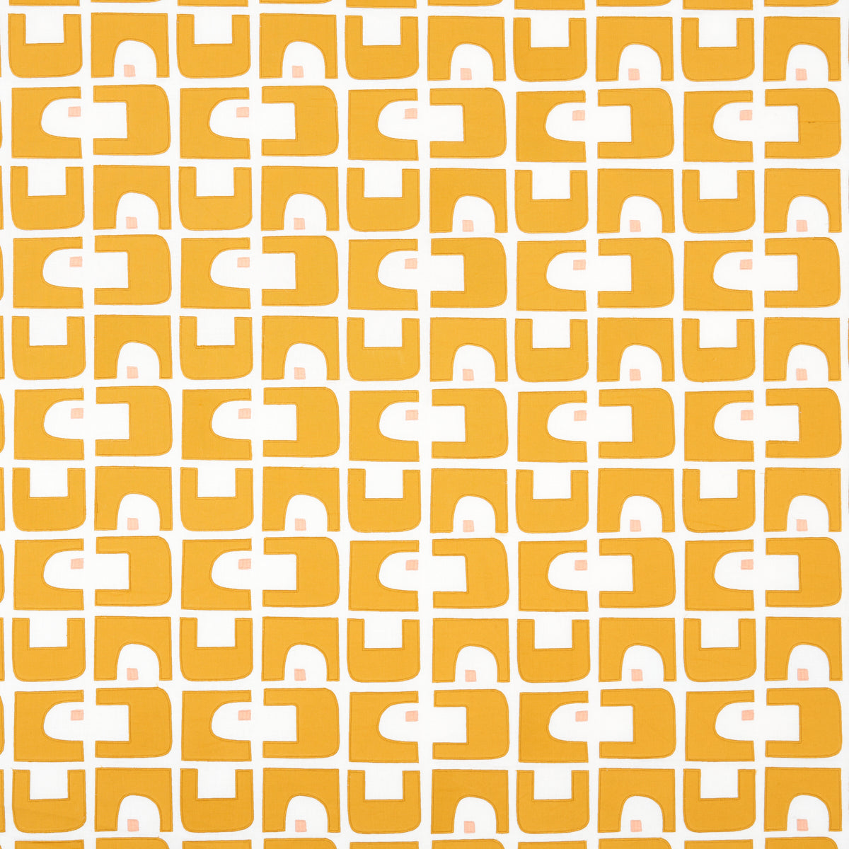 Schumacher Den Applique Ochre Fabric 82033