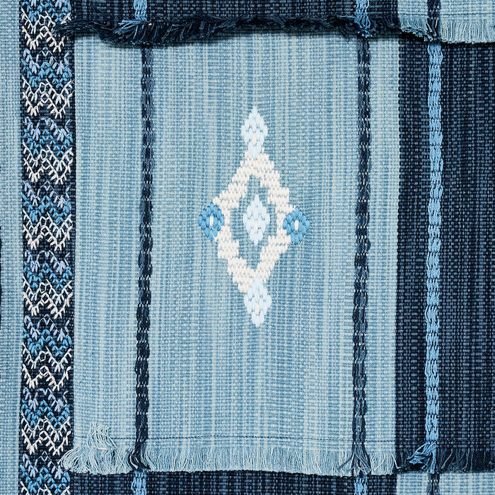 Schumacher Aravali Patchwork Denim And Indigo Fabric 82090