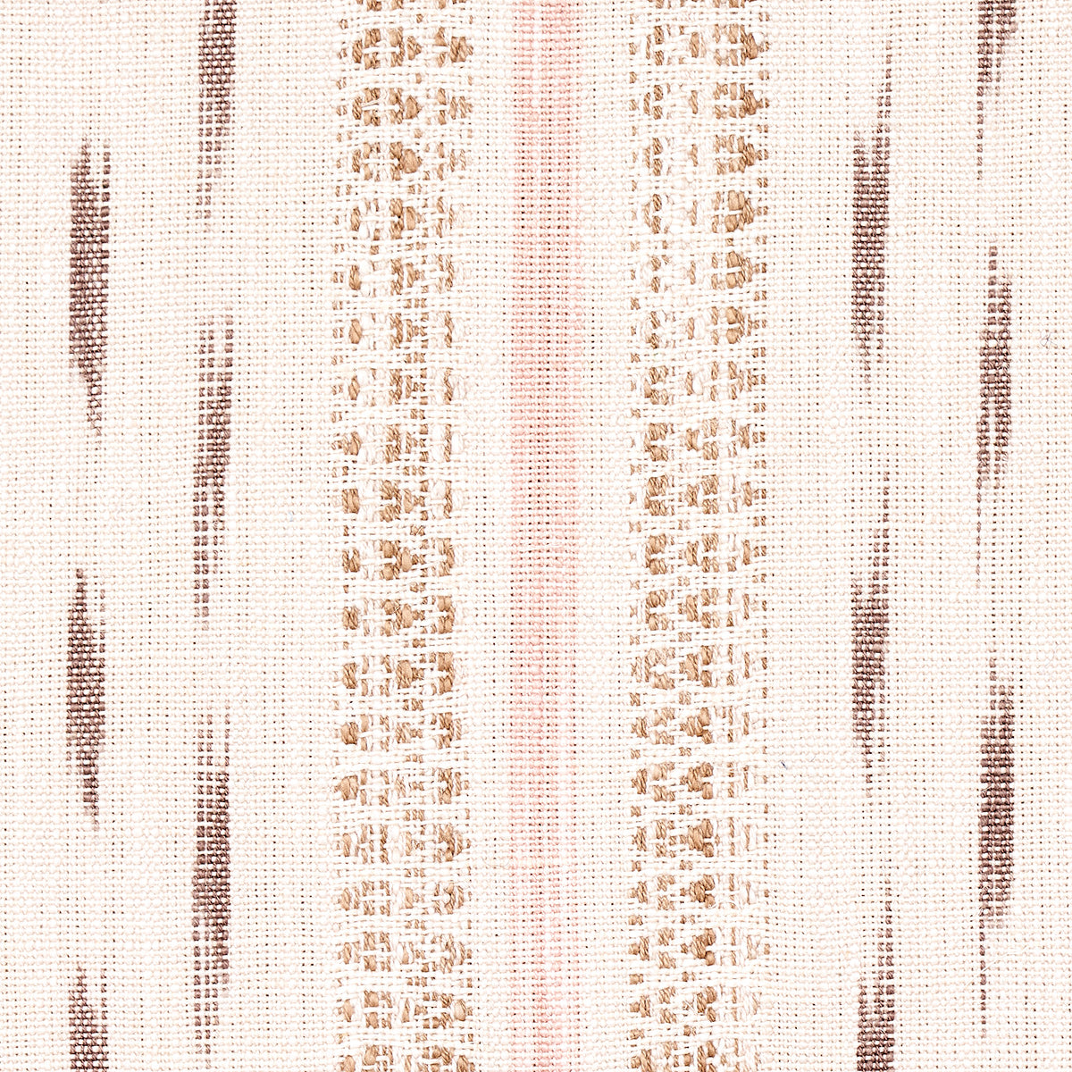 Schumacher Mirza Ikat Stripe Blush On Natural Fabric 82111