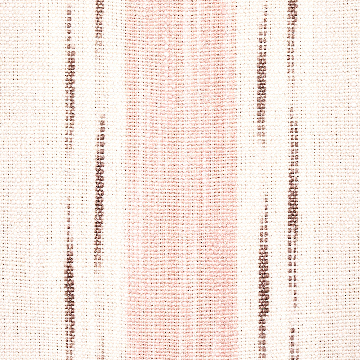 Schumacher Mirza Ikat Stripe Blush On Natural Fabric 82111