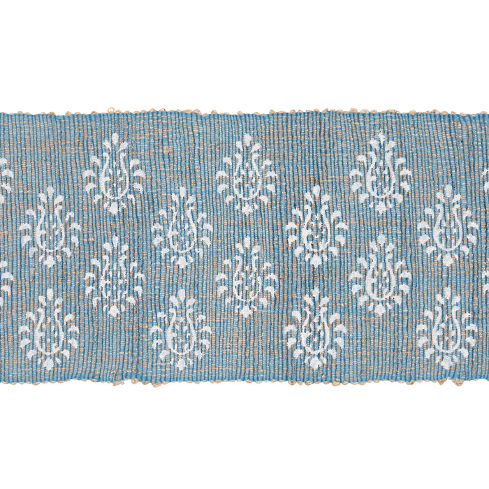 Schumacher Leila Hand Block Matka Tape Chambray Trim 82132