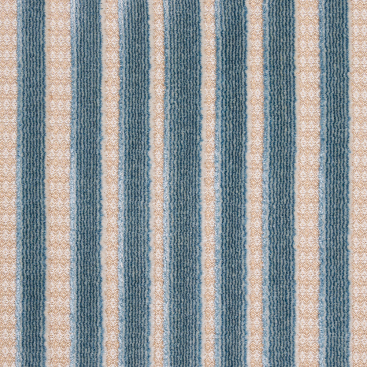 Schumacher Chimay Stripe Velvet Ciel Fabric 82150