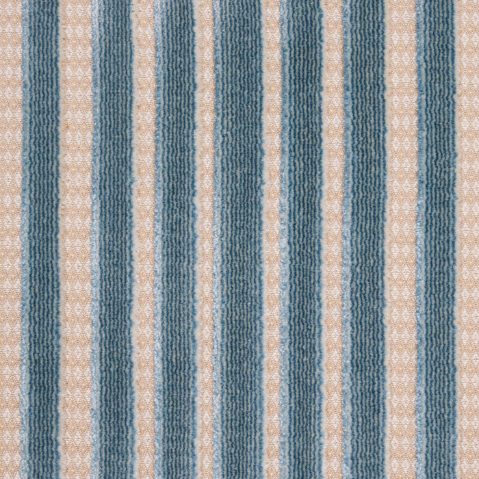 Schumacher Chimay Stripe Velvet Ciel Fabric Sample 82150