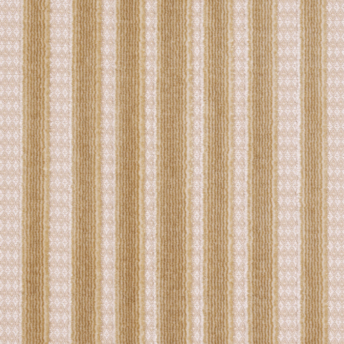 Schumacher Chimay Stripe Velvet Champagne Fabric Sample 82153