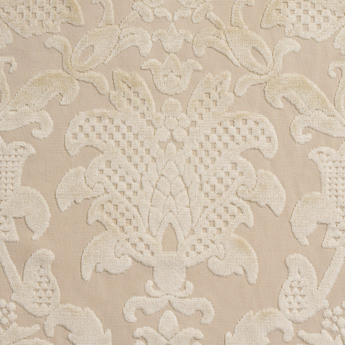 Schumacher Limbourg Damask Velvet Pearl Fabric 82161