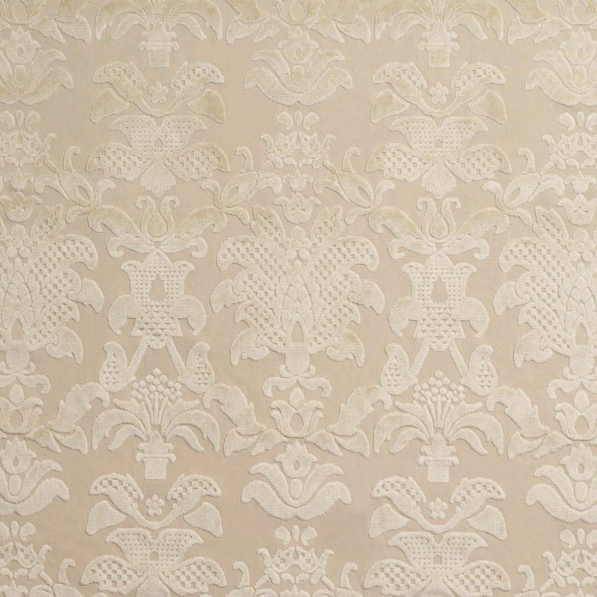 Schumacher Limbourg Damask Velvet Pearl Fabric 82161