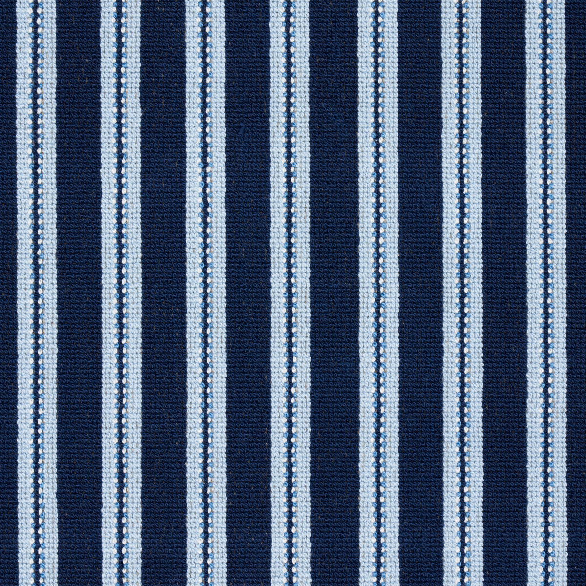 Schumacher Benson Stripe Épinglé Navy Fabric 82180