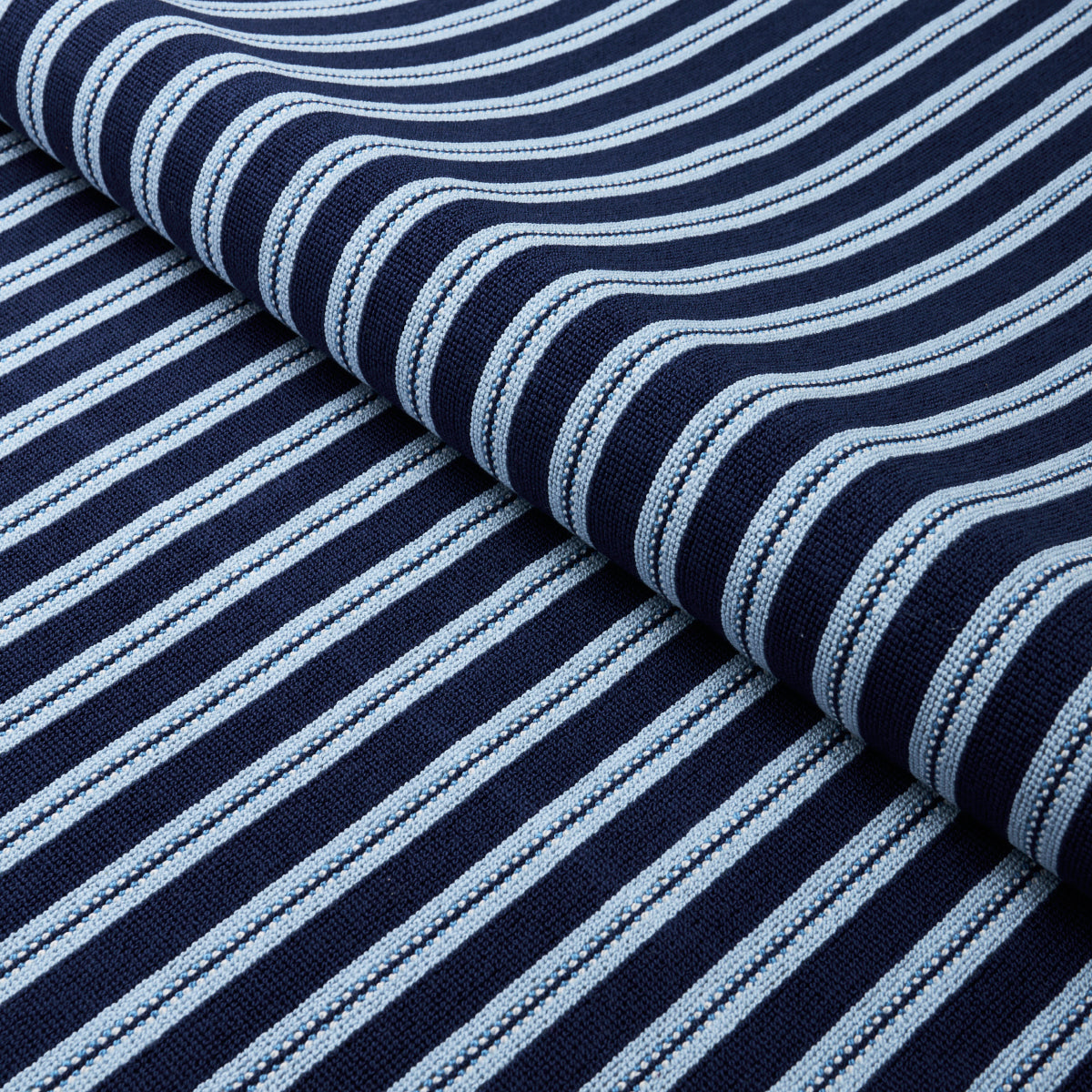 Schumacher Benson Stripe Épinglé Navy Fabric 82180