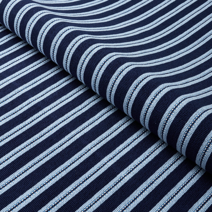 Schumacher Benson Stripe Épinglé Navy Fabric Sample 82180