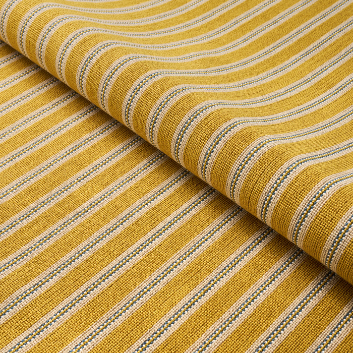 Schumacher Benson Stripe Épinglé Saffron Fabric 82182