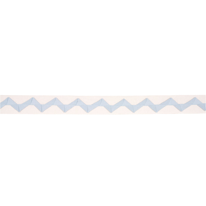 Schumacher Lazare Applique Tape Sky On Ivory Trim 82240