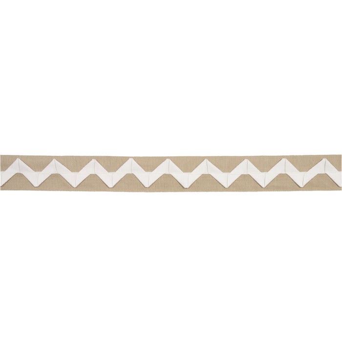 Schumacher Lazare Applique Tape Ivory On Natural Trim 82242