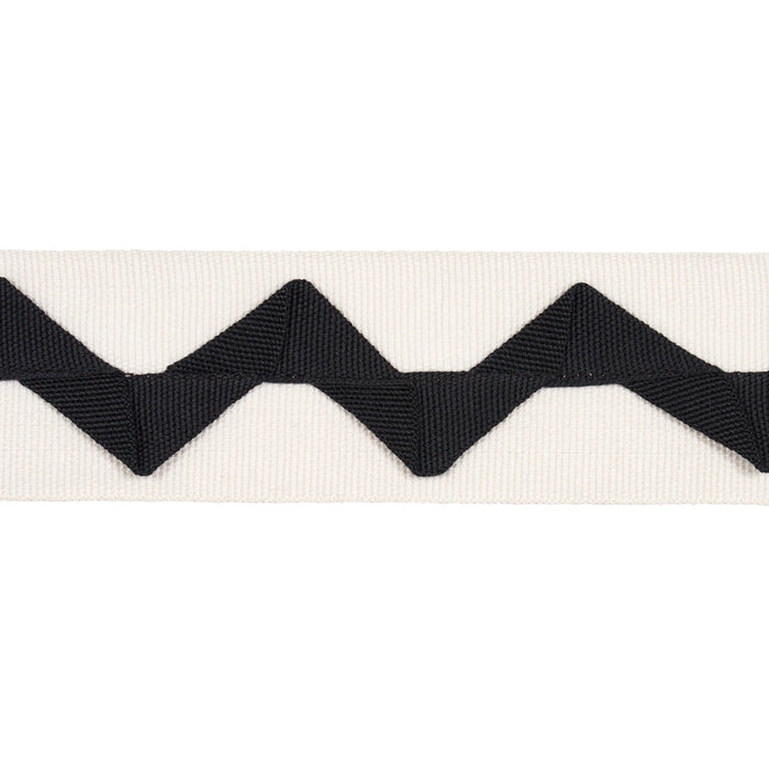 Schumacher Lazare Applique Tape Black On Ivory Trim Sample 82243