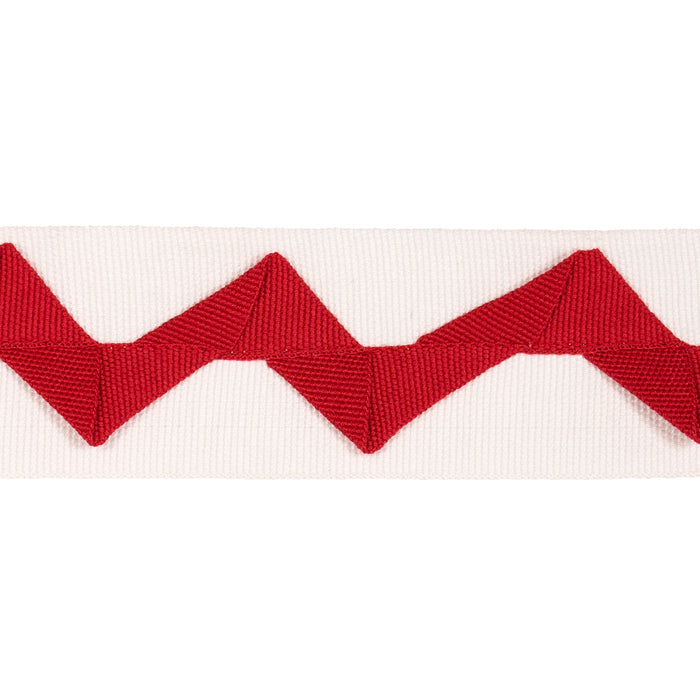 Schumacher Lazare Applique Tape Red On Ivory Trim 82244