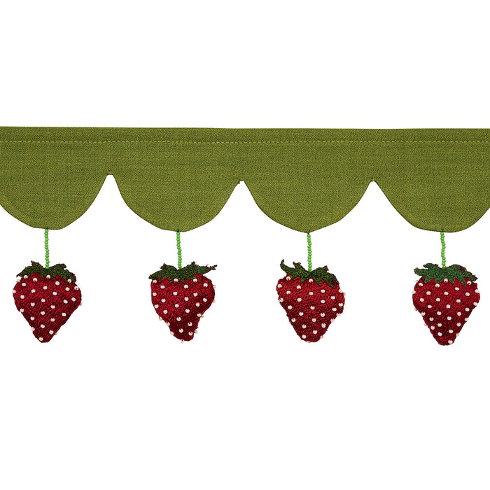 Schumacher Strawberry Jam Trim Green Trim 82250