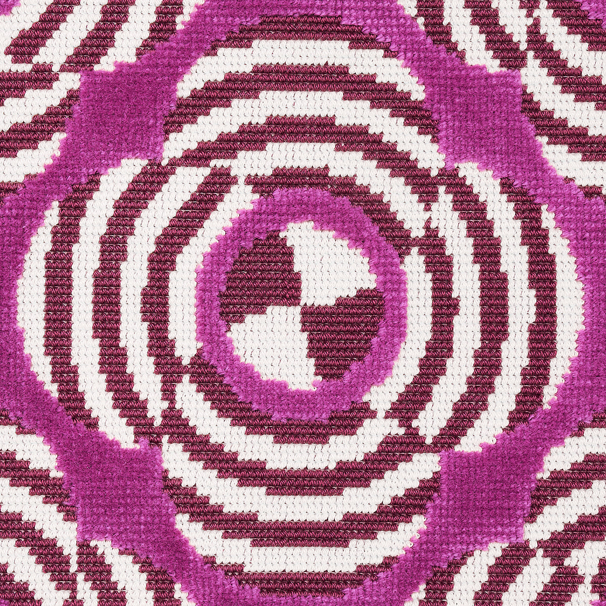 Schumacher Le Moderne Cut Velvet Magenta Fabric 82262