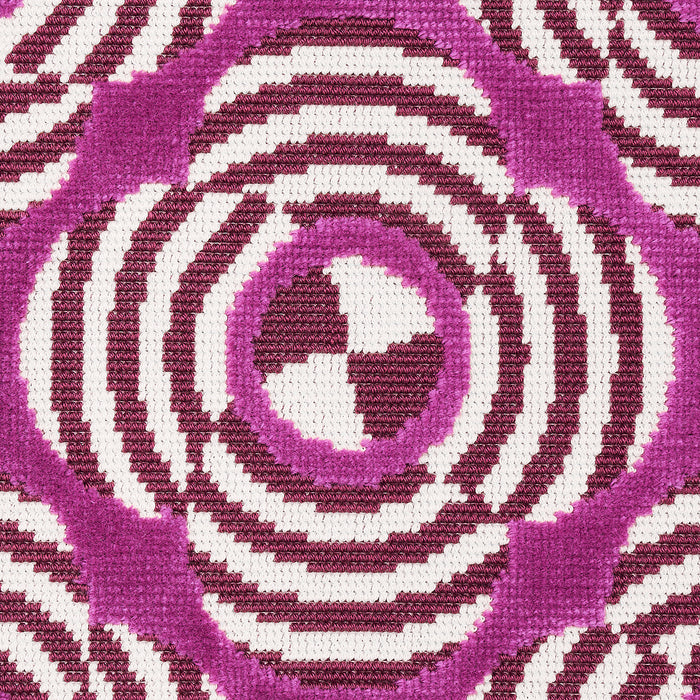 Schumacher Le Moderne Cut Velvet Magenta Fabric 82262