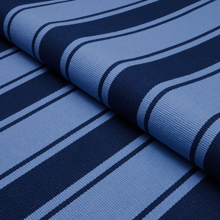 Schumacher Tangier Stripe Blue Tonal Fabric Sample 82270