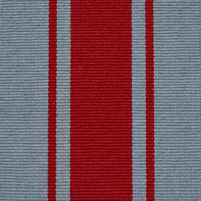 Schumacher Tangier Stripe Teal & Red Fabric Sample 82272