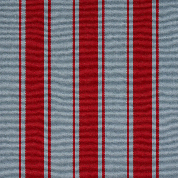 Schumacher Tangier Stripe Teal & Red Fabric Sample 82272