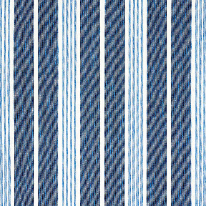 Schumacher Hampton Stripe Indoor/Outdoor Indigo Fabric 82300