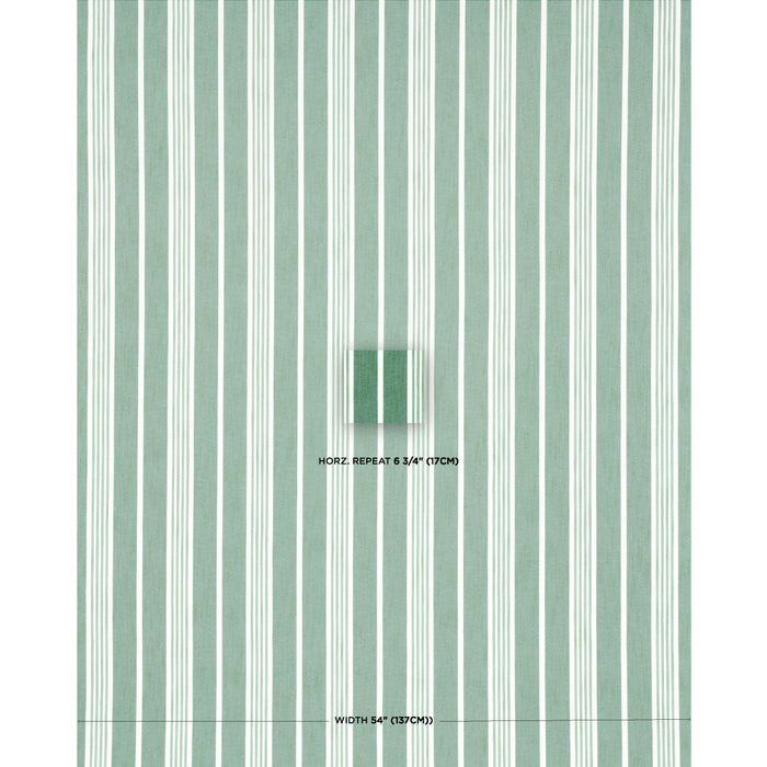 Schumacher Hampton Stripe Indoor/Outdoor Emerald Fabric 82302