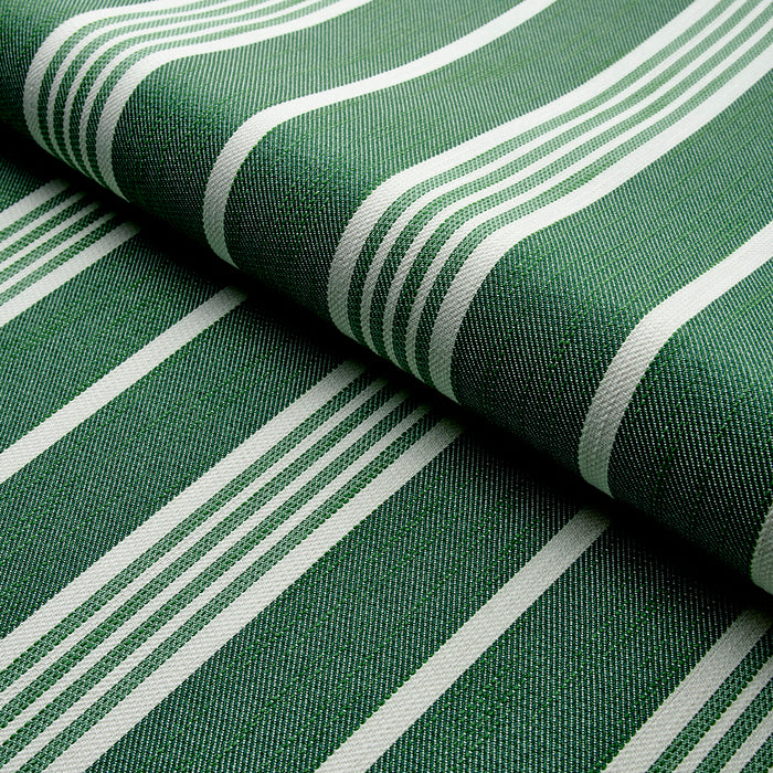 Schumacher Hampton Stripe Indoor/Outdoor Emerald Fabric 82302