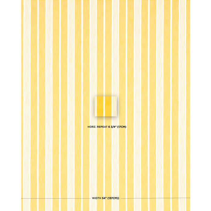 Schumacher Hampton Stripe Indoor/Outdoor Canary Fabric 82303