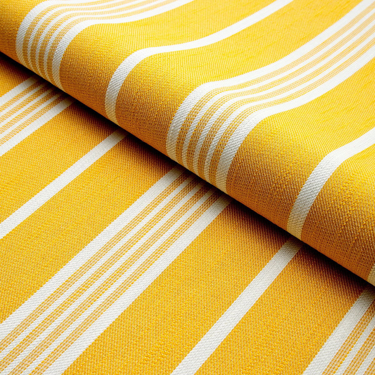 Schumacher Hampton Stripe Indoor/Outdoor Canary Fabric 82303