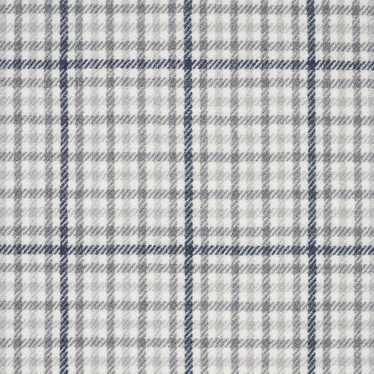 Schumacher Aldridge Wool Houndstooth Grey Fabric Sample 82331