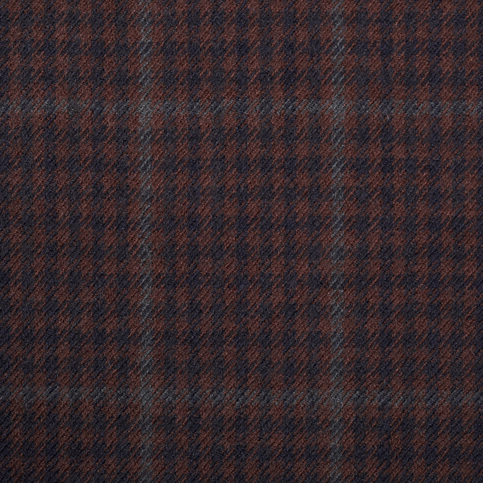 Schumacher Aldridge Wool Houndstooth Burgundy Fabric Sample 82332