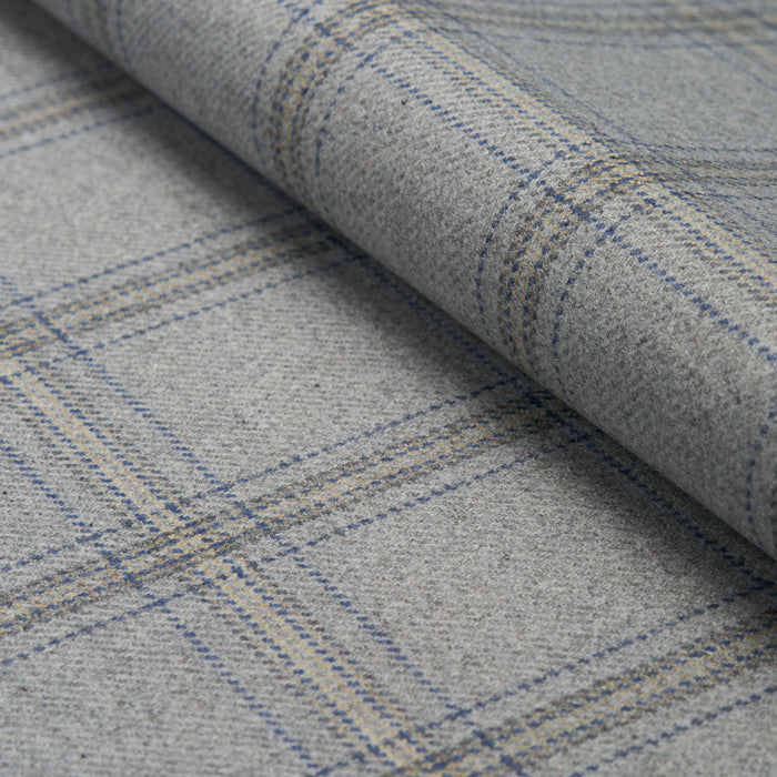 Schumacher Blackburn Merino Plaid Grey Fabric Sample 82342