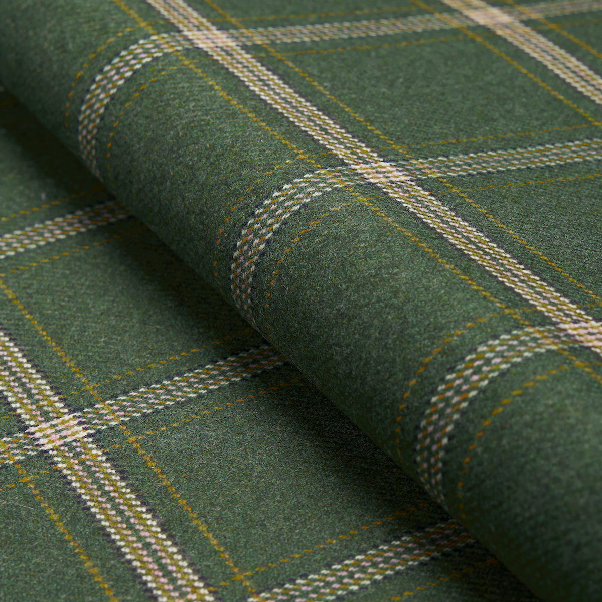 Schumacher Blackburn Merino Plaid Green Fabric Sample 82343