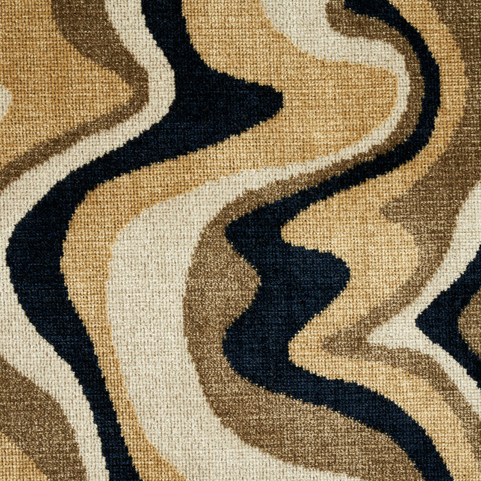 Schumacher Swirl Velvet Neutral Fabric Sample 82411