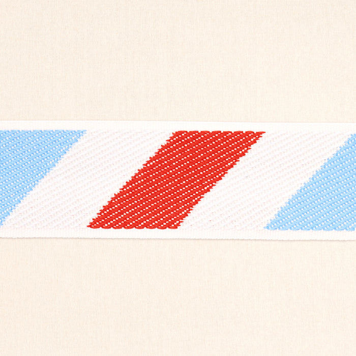 Schumacher Airmail I Indoor/Outdoor Tape Red And Blue Trim Sample 82420