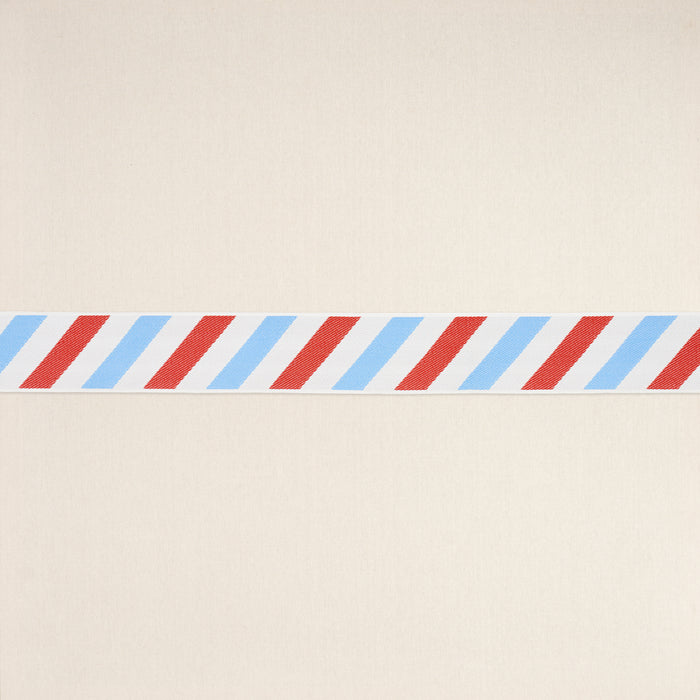 Schumacher Airmail II Indoor/Outdoor Tape Red And Blue Trim Sample 82430