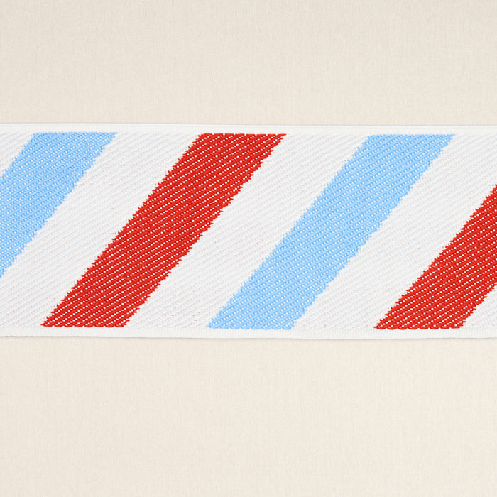 Schumacher Airmail Ii Indoor/Outdoor Tape Red And Blue Trim 82430