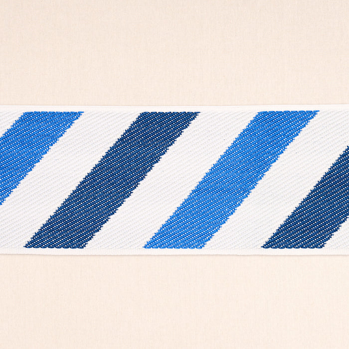 Schumacher Airmail II Indoor/Outdoor Tape Blue And Blue Trim Sample 82431