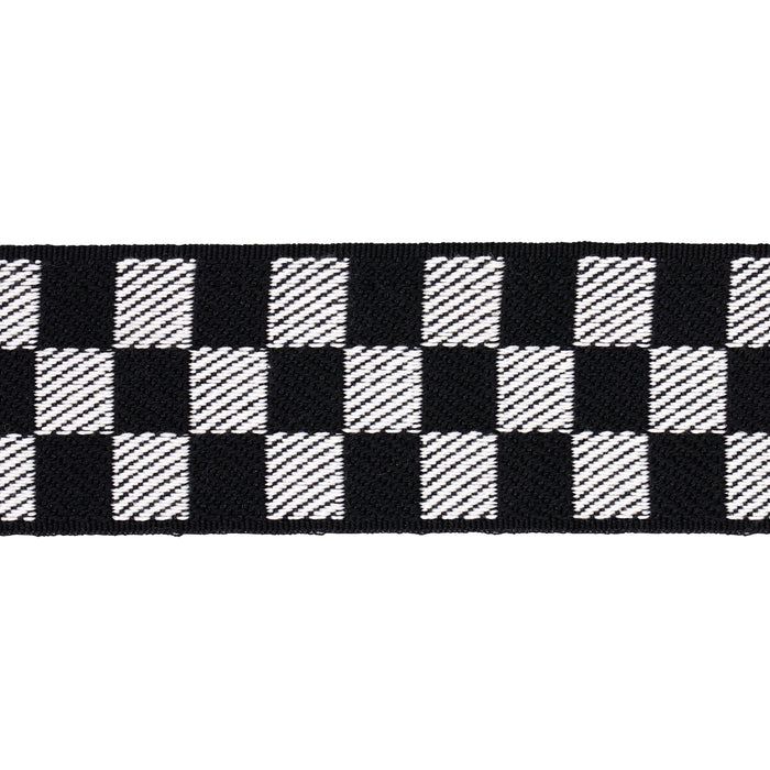 Schumacher Zee Tape Black & Ivory Trim Sample 82480