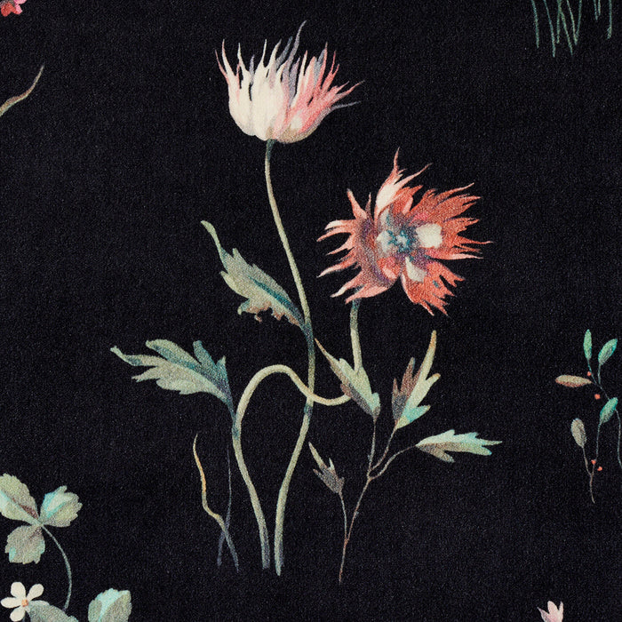 Schumacher Primavera Velvet Black Fabric Sample 82540